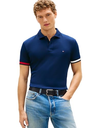 Image of Tommy Hilfiger Mens Short Sleeve Casual Polo Shirts in Regular Fit with Liquid Cotton