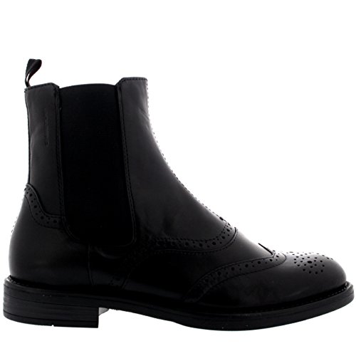 Vagabond Womens Amina Leather Casual Brogue Black Ankle Chelsea Boots - Black - 6 #TOP4
