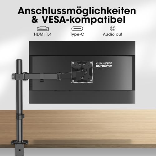 KOORUI 27 Zoll Monitor, 4K Bildschirm UHD (3840 * 2160p), Vertical PC Monitors 60hz (IPS, Eye Care, HDR400, 100% SRGB, VESA 100x100mm, Höhenverstellbar)- 27N7U – Bild 5