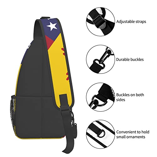 Mochila tipo bandolera unisex negra miniatura 6