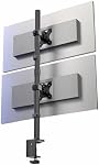 VIVO Dual Vertically Stacked Monitor Desk Mount, Extra Tall Adjustable Stand for 2 Ultrawides up to 34 inches, 22 lbs Capacity, Black, STAND-V002T | Black, Adjustable Monitor Arm, Grommet or C-Clamp Mounting, Vertical Computer Stand for 2 Monitors, H
