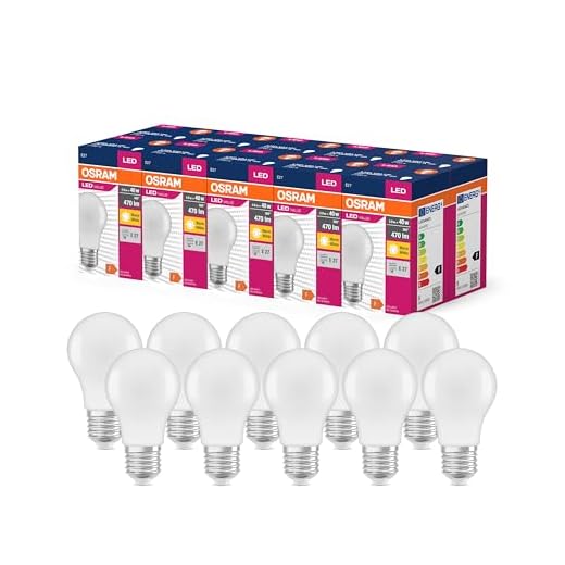 Osram LED Star Value Classic A40 LED Lampe für E27 Sockel, Birnenform, FR, 470 Lumen, warmweiß (2700K), Ersatz für herkömmliche 40W Glühbirnen, Nicht dimmbar, 10er-Pack