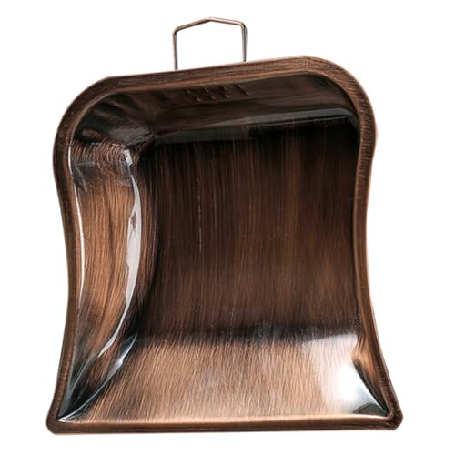 GRIRIW Heavy Duty Industrial Dustpan Handheld Trash Shovel Portable Desktop Cleaning Tool Red Bronze
