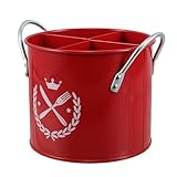 pot range couverts rouge Évacuation rapide de l'eau : les trous d'évacuation du porte-ustensiles assurent une bonne ventilation et un séchage rapide des cuillères, baguettes et couverts, tout en préservant leur propreté. égouttoir à couverts, porte-baguettes