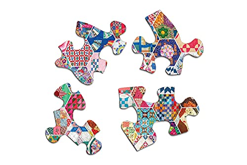 Puzzle de 500 piezas Springbok Crazy Quilts para adultos con piezas únicas, hecho en USA, materiales ecológicos y patrones coloridos de quilting miniatura 3