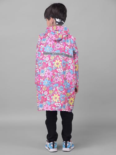 Image of Dollar Rainguard Kids' Full Sleeve Printed Long Raincoat With Adjustable Hood and Pocket