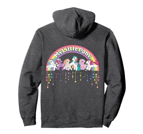 Sweat My Little Pony blanc : sweat à capuche rétro US avec logo pour style décontracté