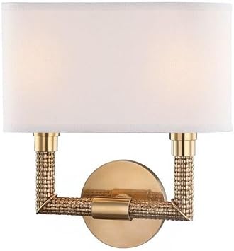 Hudson Valley Lighting 1022-AGB Dubois 2 Light Wall Sconce, Aged Brass