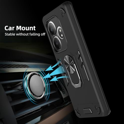 Image of NDCOM for Realme GT 6T Back Cover | Premium Realme GT 6 Back Cover | Stylish Realme GT6T Back Cover | Ring Holder Case