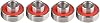 608 2RS Long Plate Integrated Bearings with ABEC11 Precision for High Speed and Silent Operation, Pre Lubricated Steel Bearings Suitable for Skateboards, Scooters, Inline Skates (Red 4pcs)