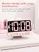 Odokee Digital Alarm Clocks for Bedrooms: Large Bold Number 5 Brightness Dimmer - Easy to Read Across The Room - 5 Alarm Sound 8 Night Light - Sakura Pink