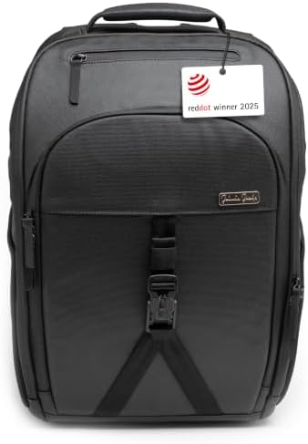 Jaimie Jacobs Smarter Daypack Laptop-Rucksack mit Tech-Sleeve | Business- & Reiserucksack mit Laptoptasche bis 16,1", 25 Fächern, Kofferöffnung, Geheimfach & 20-30L Volumen, wasser