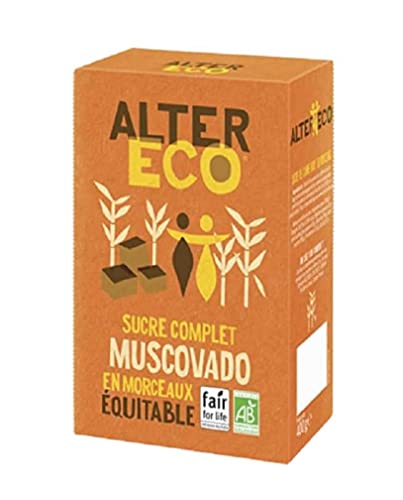 ALTER ECO - Sucre Muscovado en Morceaux - Sucre Complet Bio et Équitable - Origine Philippines - 400 g