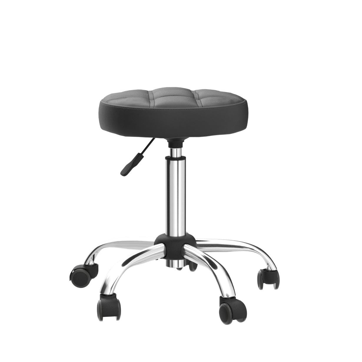 HOMCOM Rollhocker Höhenverstellbar Drehhocker 2er-Set 48-63 cm Schwarz