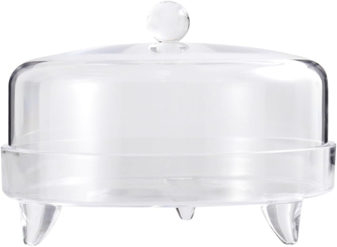 Uonlytech Arched Acrylic Cake Plastic Cover with Handle for Cake Stand and Food Storage Portable Food Dust Cover for Buffet and Outdoor Use