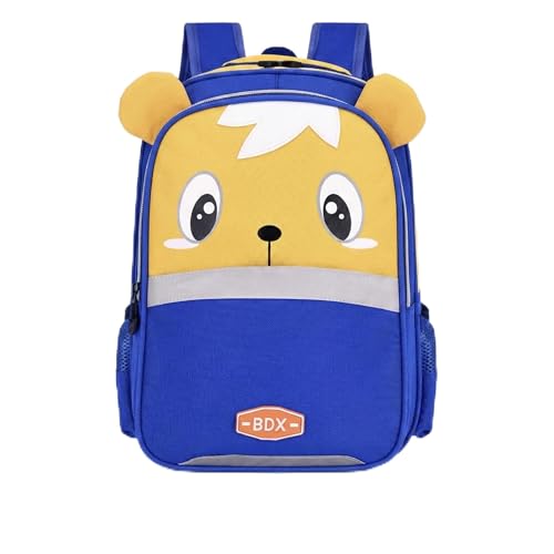 Mochila Infantil Escolar Desenho Animado Colorido com Alças Ajustáveis e Zíper Reforçado (Azul+Amarelo)