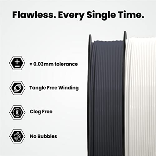 Image of 3 idea Imagine Create Print 3Idea Premium PLA 1.75mm 3D Printer Filament Bundle | Dimensional Accuracy + /- 0.03mm (2KG Total, 1KG /Spool) | 2 Colors Combo (Black, White,)
