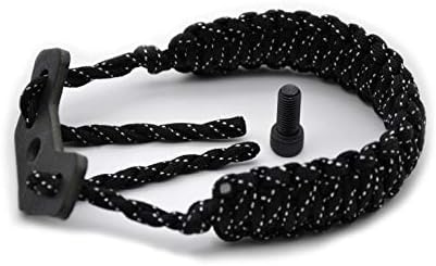 HZUTUZH 250 Paracord Bow Archery Wrist Sling - Multi Functional Survival Compound Bow Wrist Sling for Hunting & Shooting - No Stabilizer Needed - Successive Length Greater Then 20 Feet(BLACK)