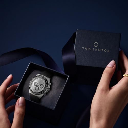 Image of Carlington Nitro Analog Chronograph Men's Polyurethane Strap Wrist Watch | Quartz Movement | Water & Shock Resistant Watch for Men | Casual & Formal Wear - CT 8054