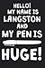 Produktbild Hello! My Name Is LANGSTON And My Pen Is Huge!: Blank Name Personalized & Customized Dirty Penis Joke Pun Notebook Journal for Men, Dotted. Men ... Funny Birthday & Christmas Gift for Men.