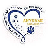 Personalized Pet Memorial Decal Sticker Custom Cat Dog Remembrance Name Stickers Pet Lovers Waterproof Die-Cut Vinyl Laptop Sticker, Water Bottle Sticker, Funny Car Birthday Gifts for Her Him