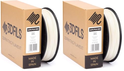 Filamento PLA 1.75 mm esFil 3D850 de 3DFILS pack de 2 bobinas de 1 Kg color blanco perla para 3D