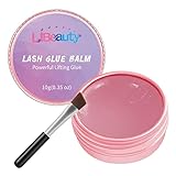 Libeauty Lash Lift Glue Balm Lash Lift Adhesive Strong Sticky Fruit Flavor Eyelash & Eyebrow Perm Glue Balm Brow Lamination Gel (Pink Rose, 10g/0.35oz)