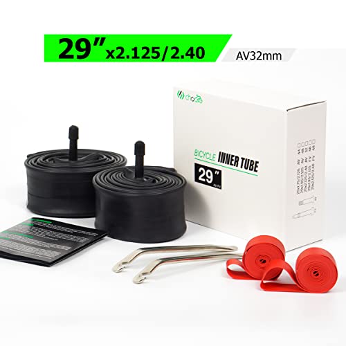 Chooee Bike Inner Tube 26/27.5/29,Mountain Bike Tube 26/27.5/29X1.75/1.95/2.125 Bicycle Tube Presta/Schrader Valve 2 Pack #TOP1