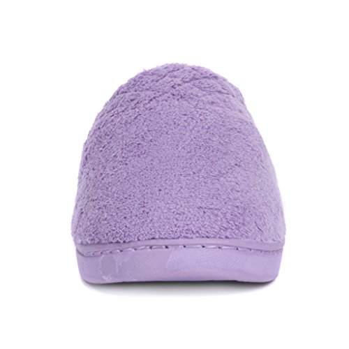 MUK LUKS Women's Micro Chenille Trimmed Clog Slippers-Blue2