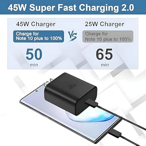 Image of Butee Original 45W Ultra Fast Charging Charger Combo Compatible with Samsung Galaxy S /A /M /F /Z /Note Series /Samsung Galaxy S25 /S25 plus /S25 Ultra /S24 Ultra /S24 Plus /S24 /S23 Plus /S23 Ultra