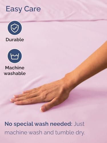 Image of Extra Deep King Fitted Sheet - Single Fitted Sheet Only - Light Pink | Easily Fits 18 inch to 24 inch Mattress, Soft, Wrinkle Free, Breathable & Comfy, Extra Deep Pockets Hotel Luxury Fitted Sheet