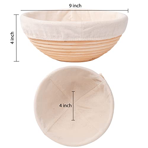 Homebakee Banneton Bread Proofing Basket For Sourdough Bread Baking | Bread Proofer | Bread Proofing Basket | Set Of 2 9 Inch Round Shape #TOP2