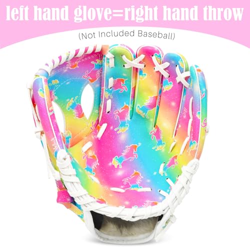Ausletie Kids Baseball Glove, Softball Gloves, Kids Girls Toddlers Baseball Softball Mitt, 9''-10.5'' T-Ball Gloves for Training and Beginner Play, Left Hand Glove, Right Hand Throw