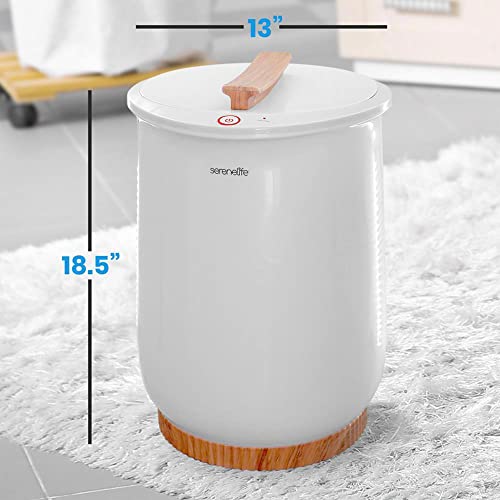 Serenelife Bucket Towel Warmers, White Large Towel Warmer For Spa And Bathroom, Luxury Towel Heater Gifts For Him & Her, Auto Shut-Off, Fits 2 Large Bath Towels, Blankets, Bathrobes, Pj's #TOP2