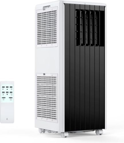 Mobile Klimaanlage 8000 BTU Tragbare 4-in-1 leise tragbare AC-Einheit bis zu 350 Quadratmeter, tragbarer AC mit Kühlung, Ventilator, Luftentfeuchter, Energieeinsparung und Kontrolle