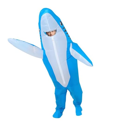 Aitsite Disfraz Hinchable Adulto, Disfraz de Tiburon Hinchable, Disfraces de Tiburon Divertidos para Carnaval, Halloween, Cumpleaños, Fiestas Cosplay Unisex