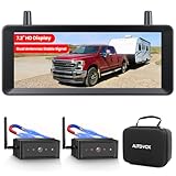 AUTO-VOX 7.2" Wireless Magnetic Backup Camera with Monitor, 1-Min Install, 1080P Dual Camera, 500ft Stable Signal, Built-In DVR Recording, IR Night Vision Backup Camera for RV, Truck, Trailer & Camper