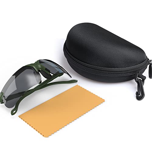 Image of xaegistac Shooting Glasses with Case-Safety Glasses Anti Fog | Z87.1 Certificated Impact Resistance Safety Glasses for Hunting Shooting Sports