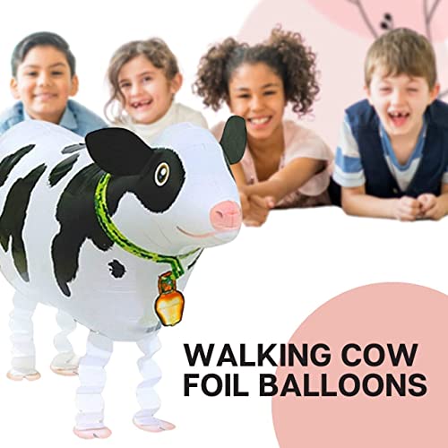 6Pcs Foil Walking Cow Balloons – Cow Walking Balloons For Farm Cowboy Western Party Mylar Black White Balloons Walking Animal Balloons For Birthday Decorations #TOP5