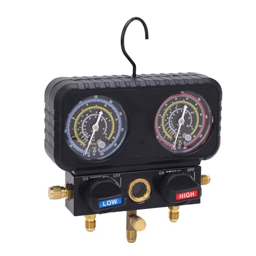Juego de Manómetro para Aire Acondicionado con Mangueras, Juego Mejorado de Seguridad para Automóvil, Reemplazo para Refrigerantes R410A, R32, R134A y R22 miniatura 2
