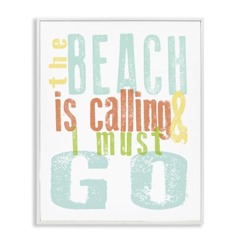 Beach Calling Coastal Quote, 24 x 30 Inch Framed Giclée Print