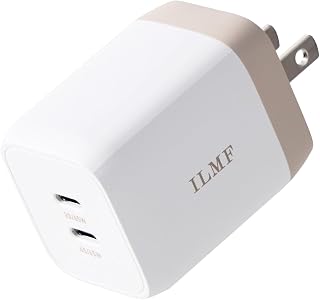ELECOM 充电器 ILMF 65W USB PD 兼容 Type-C 2 端口 PPS 兼容 GaN 采用 摆动式插头 白色 MPA-ACCP43WH-IL