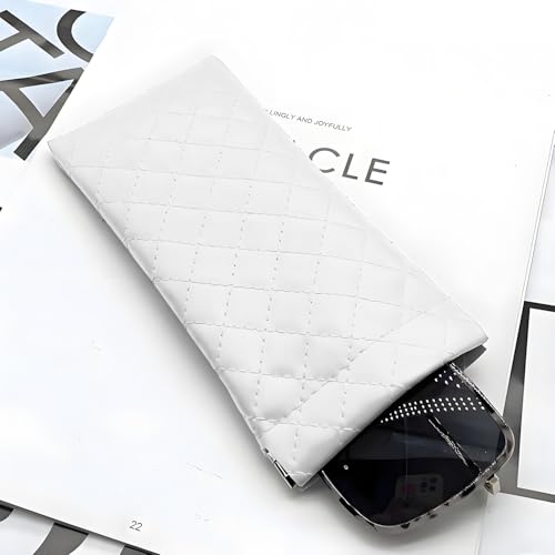 Image of ZACI Leather Eyeglass Cases Portable Sunglasses Cases Squeeze Top PU Glasses Pouch Travel Soft Trinket Organizer Bags
