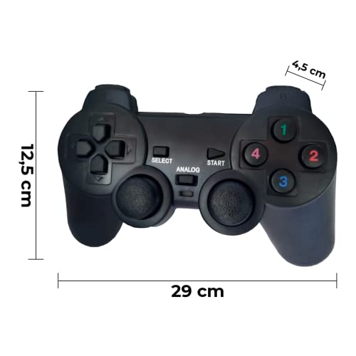 Controle Compatível Com PlayStation 2 Com Fio Para Video Game Com Vibração E Conexão USB Analógico C