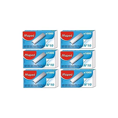 Maped Heftklammern Nr. 10, verzinkt, 6 Packungen mit je 1000 Stück