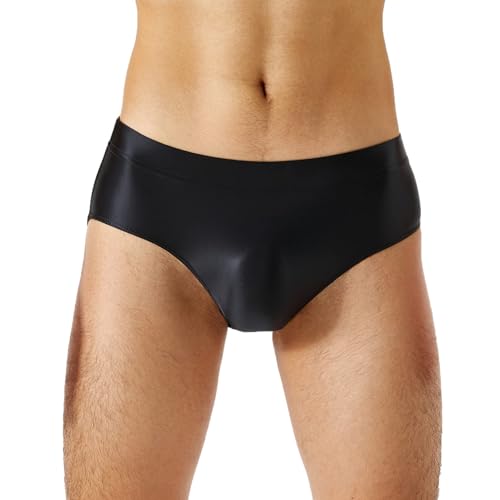 Mens Sissy Panties Silk Shiny Glossy Spandex Bikini Briefs Shorts Low Waist Stretchy Underwear Swimwear Thongs2