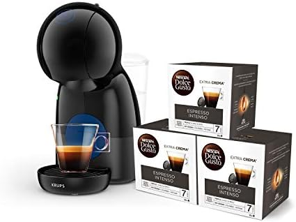 Dolce Gusto Krups Piccolo KP1A08 Cafetera 15 Bares de presión, 1500 W  Potencia con depósito de 0.8 L, Color Azul, compacta con 48 cápsulas de  café Espresso Intenso, Acero Inoxidable, Negro (XS) - PREYCA