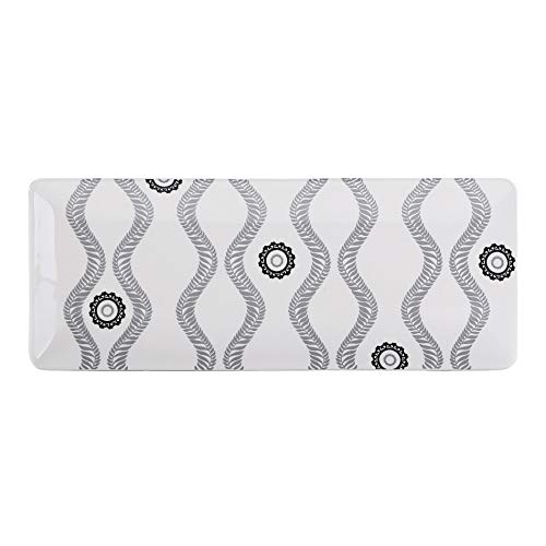 image for Bico Monochrome Garland Ceramic 14 inch Rectangular Serving Platter, S