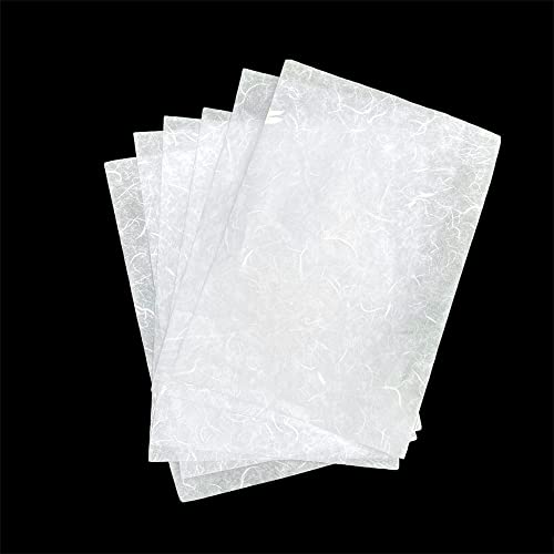 White Color 50 Sheets A4 Natural Fiber Mulberry Tree Mulberry Paper Sheets Art Tissue Washi Paper Design Craft Art Origami Suppliers Card Making DIY Crafts Printed easily! (White Color)