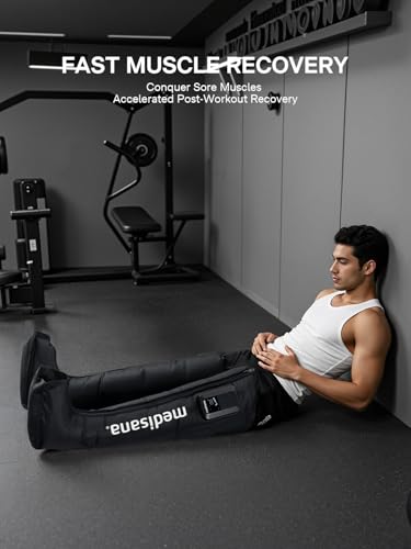 Image of Medisana Leg Compression Massager for Circulation & Pain Relief, Cordless Air Compression Boots with Customizable Modes, Intensities, Timer, Professional Leg Massager for Athletes Christmas Gifts